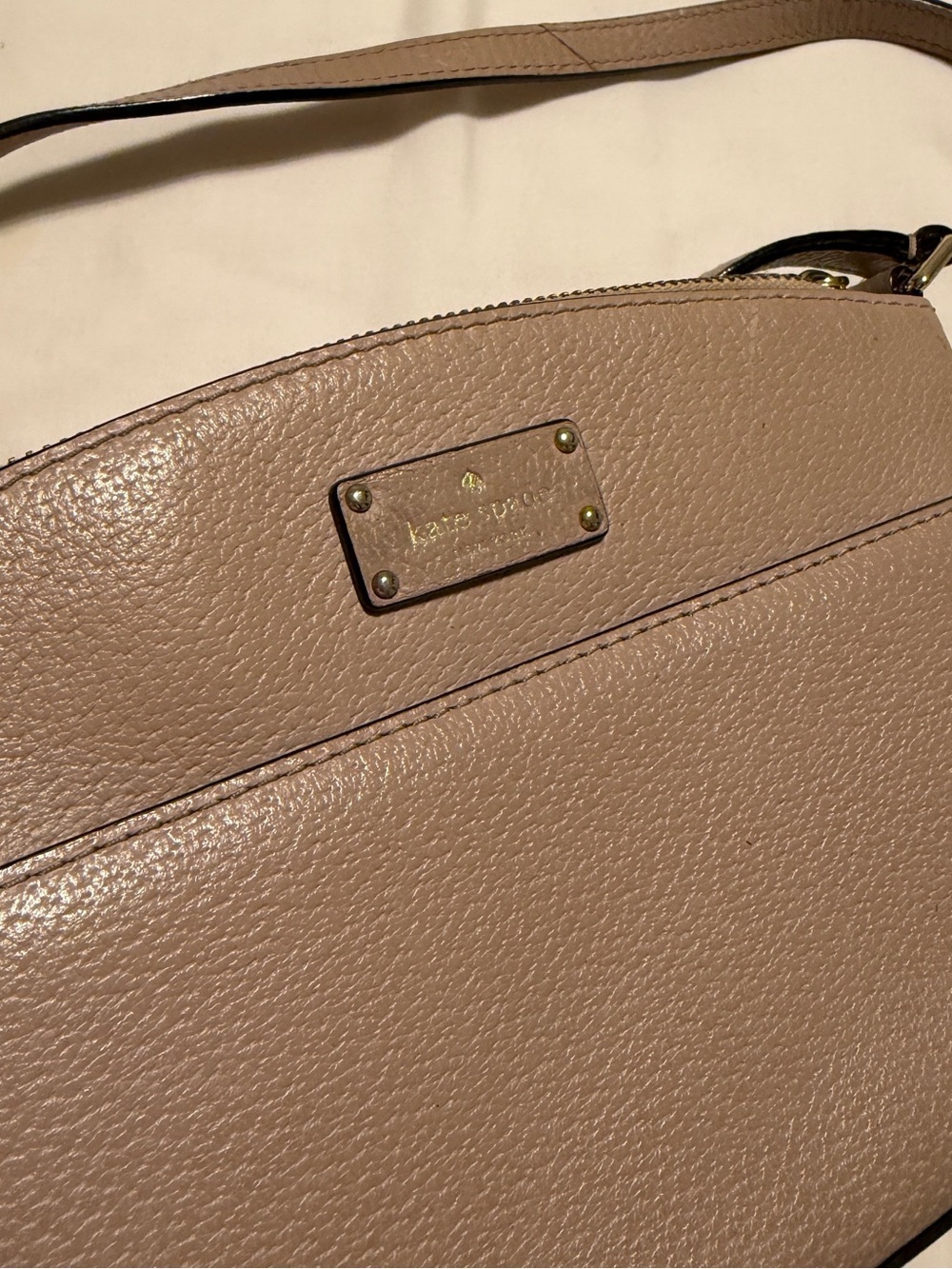 kate spade Blush Pink/Tan Pebbled Leather Crossbody